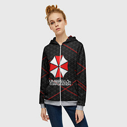 Толстовка на молнии женская UMBRELLA CORP, цвет: 3D-меланж — фото 2