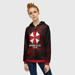 Толстовка на молнии женская UMBRELLA CORP, цвет: 3D-красный — фото 2