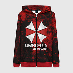 Толстовка на молнии женская UMBRELLA CORP, цвет: 3D-красный