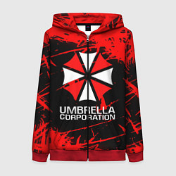 Толстовка на молнии женская UMBRELLA CORPORATION, цвет: 3D-красный