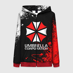 Толстовка на молнии женская UMBRELLA CORPORATION, цвет: 3D-красный