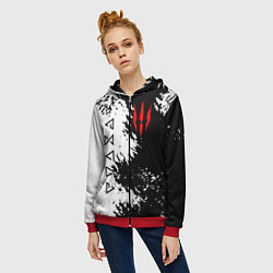 Толстовка на молнии женская THE WITCHER, цвет: 3D-красный — фото 2