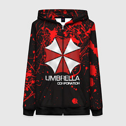 Толстовка на молнии женская UMBRELLA CORP, цвет: 3D-черный