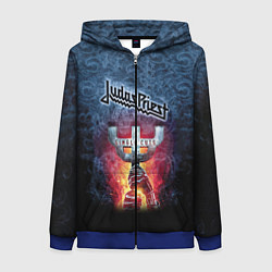 Толстовка на молнии женская Judas priest, цвет: 3D-синий