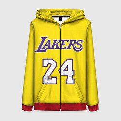 Толстовка на молнии женская Kobe Bryant 24, цвет: 3D-красный