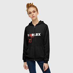 Толстовка на молнии женская Роблокс Roblox, цвет: 3D-черный — фото 2