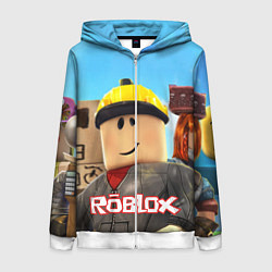 Толстовка на молнии женская ROBLOX, цвет: 3D-белый