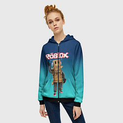 Толстовка на молнии женская ROBLOX, цвет: 3D-черный — фото 2