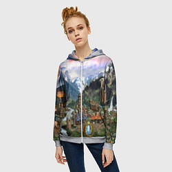 Толстовка на молнии женская HEROES, цвет: 3D-меланж — фото 2