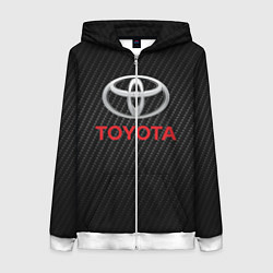 Толстовка на молнии женская TOYOTA, цвет: 3D-белый