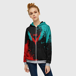 Толстовка на молнии женская DMC, цвет: 3D-меланж — фото 2