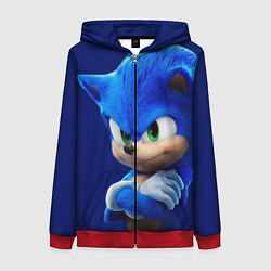 Толстовка на молнии женская SONIC, цвет: 3D-красный