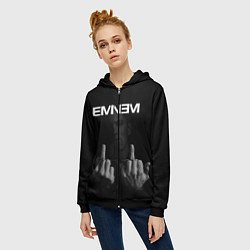 Толстовка на молнии женская EMINEM, цвет: 3D-черный — фото 2