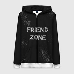 Толстовка на молнии женская FRIEND ZONE, цвет: 3D-белый