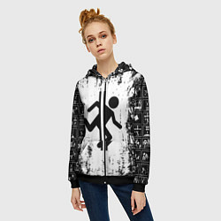 Толстовка на молнии женская PORTAL, цвет: 3D-черный — фото 2