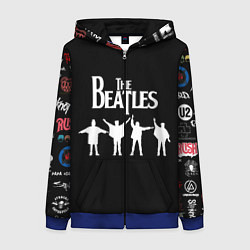 Толстовка на молнии женская Beatles, цвет: 3D-синий