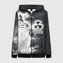 Толстовка на молнии женская Сталкер, цвет: 3D-черный