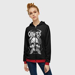 Толстовка на молнии женская Carnifex, цвет: 3D-красный — фото 2