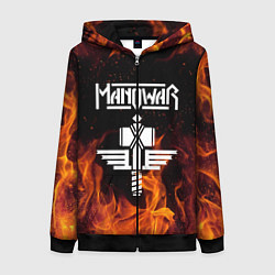 Толстовка на молнии женская Manowar, цвет: 3D-черный