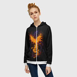 Толстовка на молнии женская Phoenix, цвет: 3D-белый — фото 2