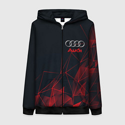 Толстовка на молнии женская AUDI, цвет: 3D-черный
