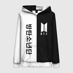 Толстовка на молнии женская BTS, цвет: 3D-белый