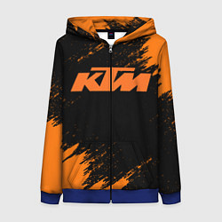 Толстовка на молнии женская KTM, цвет: 3D-синий