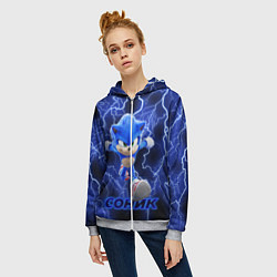 Толстовка на молнии женская SONIC, цвет: 3D-меланж — фото 2