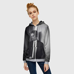 Толстовка на молнии женская Роберт Паттинсон, цвет: 3D-меланж — фото 2