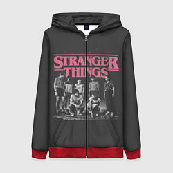 Толстовка на молнии женская Очень Странные Дела, цвет: 3D-красный