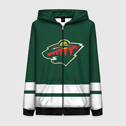 Толстовка на молнии женская Миннесота Уайлд, цвет: 3D-черный