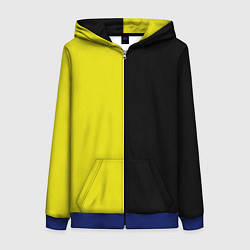 Толстовка на молнии женская BLACK YELLOW, цвет: 3D-синий