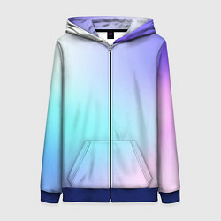 Женская толстовка на молнии Небесно голубой градиентный