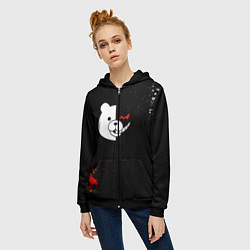 Толстовка на молнии женская Monocuma, цвет: 3D-черный — фото 2