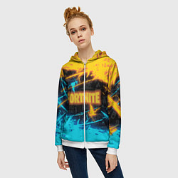 Толстовка на молнии женская FORTNITE, цвет: 3D-белый — фото 2