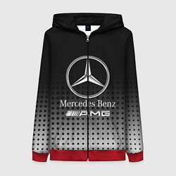 Толстовка на молнии женская Mercedes-Benz, цвет: 3D-красный