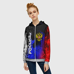 Толстовка на молнии женская РОССИЯ, цвет: 3D-меланж — фото 2