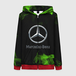 Толстовка на молнии женская Mercedes, цвет: 3D-красный