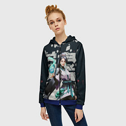Толстовка на молнии женская Sage, цвет: 3D-синий — фото 2