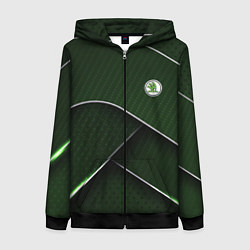 Женская толстовка на молнии Шкода мини логотип