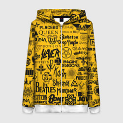 Женская толстовка на молнии ЛОГОТИПЫ РОК ГРУПП