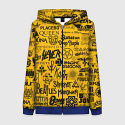 Женская толстовка на молнии ЛОГОТИПЫ РОК ГРУПП