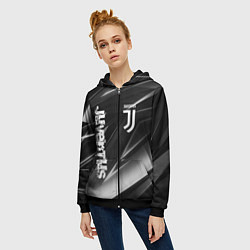 Толстовка на молнии женская JUVENTUS, цвет: 3D-черный — фото 2