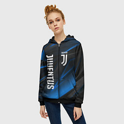 Толстовка на молнии женская JUVENTUS, цвет: 3D-черный — фото 2