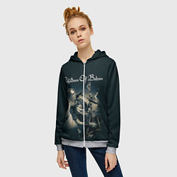 Толстовка на молнии женская Children of Bodom 4, цвет: 3D-меланж — фото 2