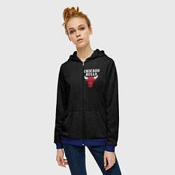 Толстовка на молнии женская CHICAGO BULLS, цвет: 3D-синий — фото 2