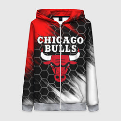 Толстовка на молнии женская CHICAGO BULLS, цвет: 3D-меланж