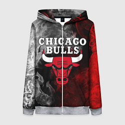 Толстовка на молнии женская CHICAGO BULLS, цвет: 3D-меланж