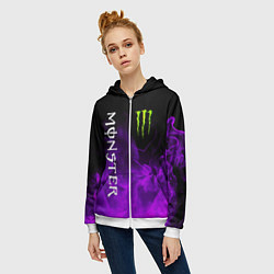 Толстовка на молнии женская MONSTER ENERGY, цвет: 3D-белый — фото 2