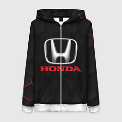 Толстовка на молнии женская HONDA, цвет: 3D-белый